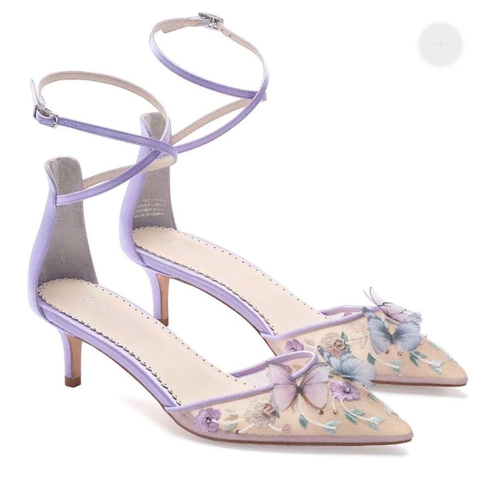 ISO Bella Belle ESTELLE Garden Lavender Low Heel With Butterflies